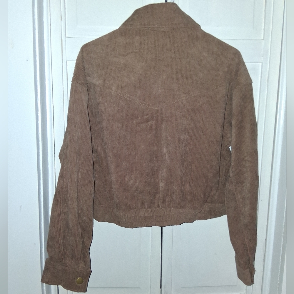 MINE Taupe Corduroy Short Moto Jacket - Picture 9 of 12